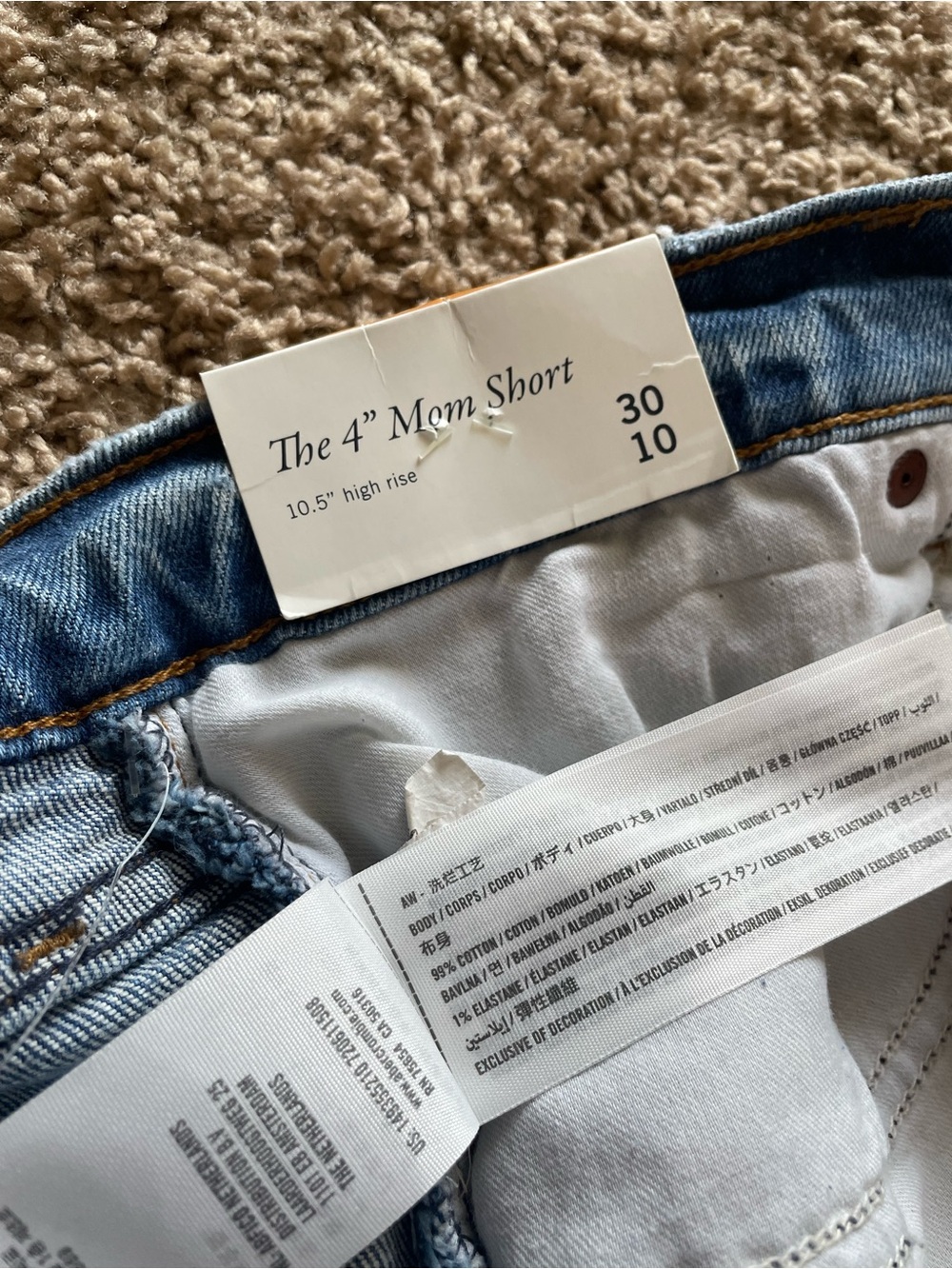 Abercrombie & Fitch Light Wash High-Rise Mom Short, 4 inch inseam - Picture 6 of 7